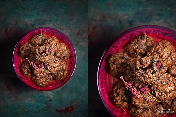 Podwójnie czekoladowe ciasteczka brownie z żurawiną