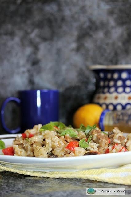 Risotto z indykiem i bakłażanem w przyprawie do gyrosa