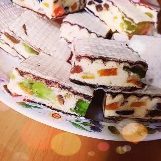 Wafle cytrynowe z bakaliami