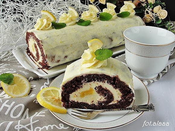 Rolada czekoladowa z lemon curd