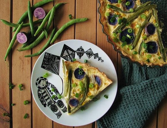 Tarta z ziemniakami truflowymi i fasolką szparagową