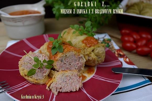 Gołąbki z mięsem z indyka i brązowym ryżem