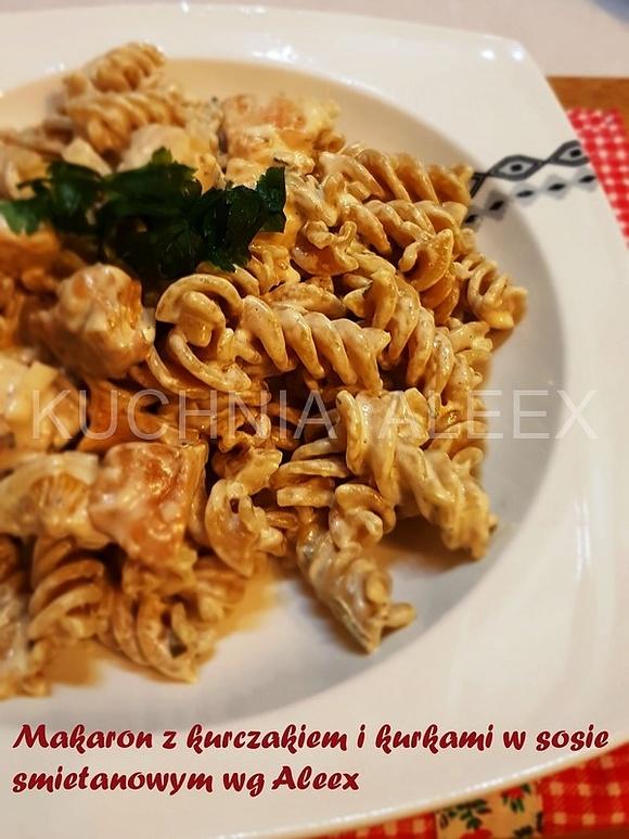 Makaron z kurczakiem i kurkami w sosie śmietanowym wg Aleex