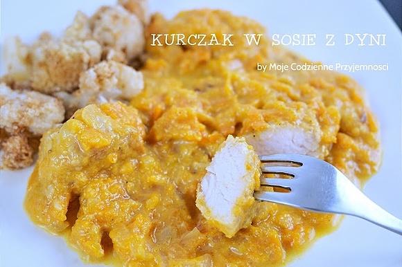 Kurczak w kremowym sosie z dyni