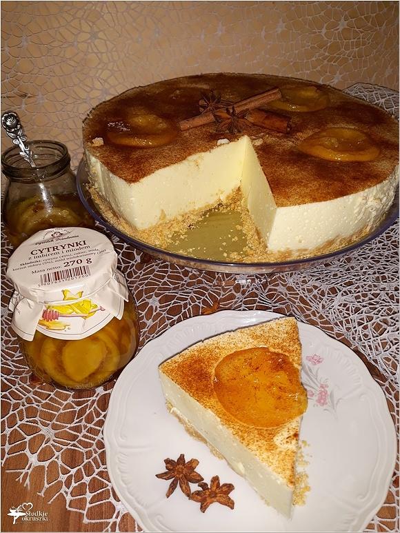 Delikatny sernik cytrusowy pomarańczowy i cytrynowy