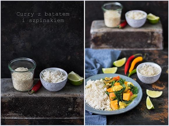 Curry z batatami i szpinakiem