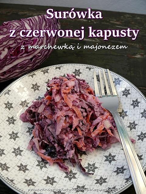 Surówka z czerwonej kapusty z marchewką i majonezem