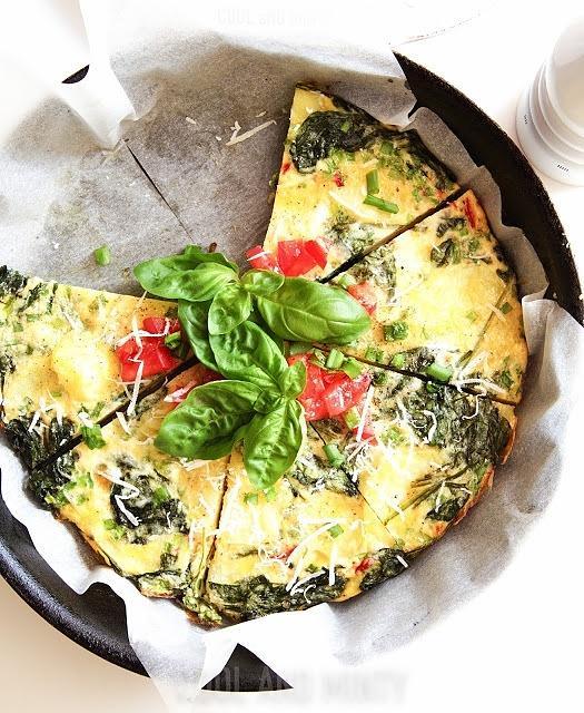 Frittata z ziemniakami i szpinakiem