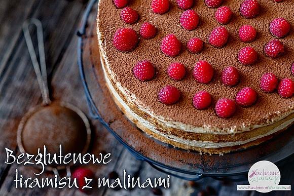 Bezglutenowe tiramisu z malinami