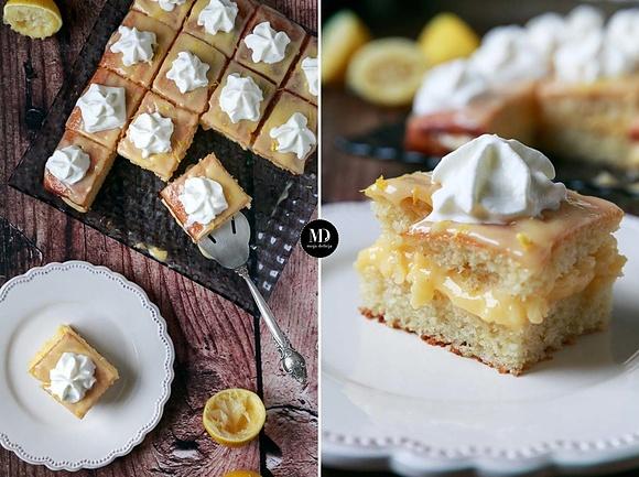 Ciasto cytrynowe z lemon curd i bitą śmietaną bez miksera