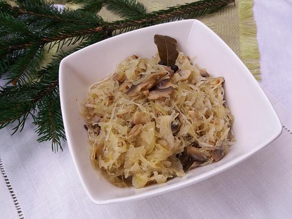 Kapusta wigilijna z pieczarkami dla dzieci