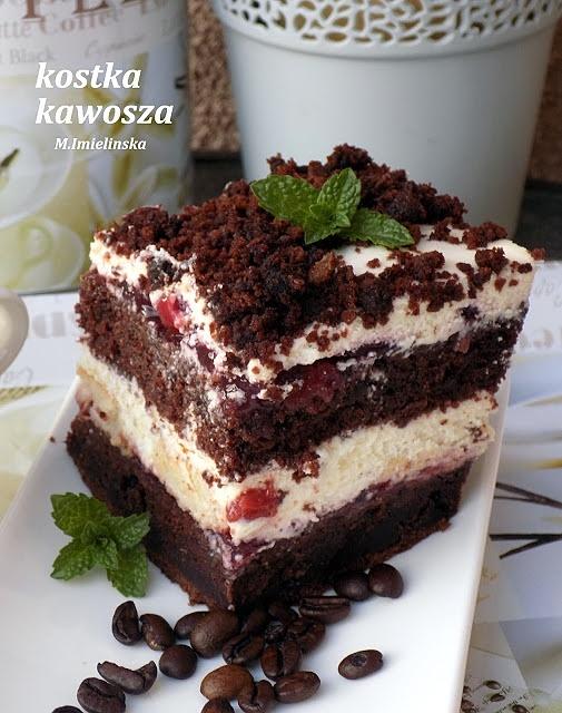 Kostka kawosza ciasto kawowe z wiśniami i ricottą