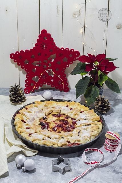 Świąteczna tarta z jabłkiem i żurawiną