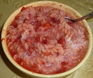 Kluski z truskawkami
