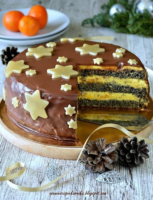Tort makowo-ajerkoniakowy z nutą cytrusową