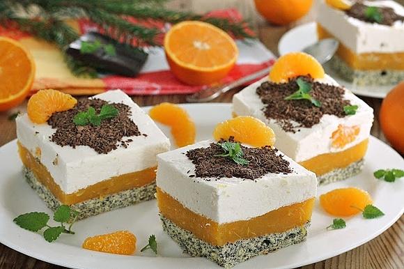 Pomarańczowo makowe ciasto pod gwiazdami