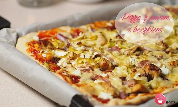 Pizza z porem i boczkiem