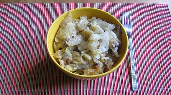 Łazanki z kapustą i pieczarkami