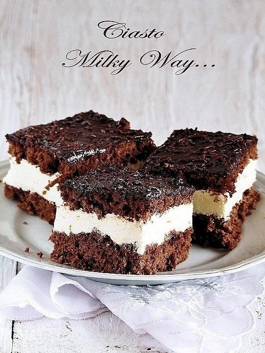 Milky Way - ciasto z mlecznym kremem i kakaowym biszkoptem