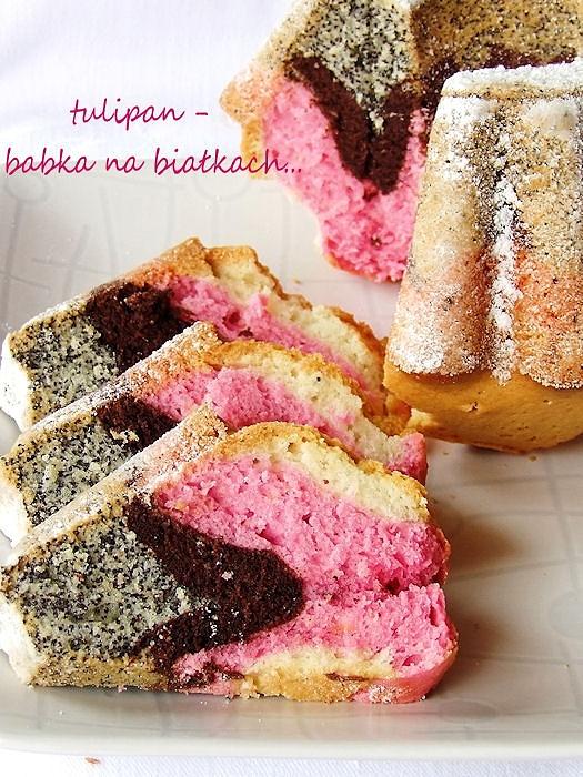 Tulipan - babka na białkach