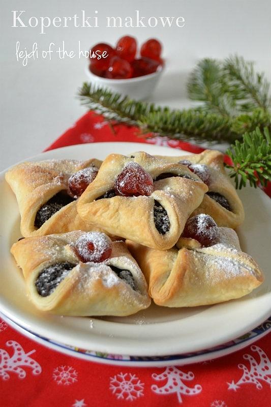 Kopertki makowe z dżemem na święta