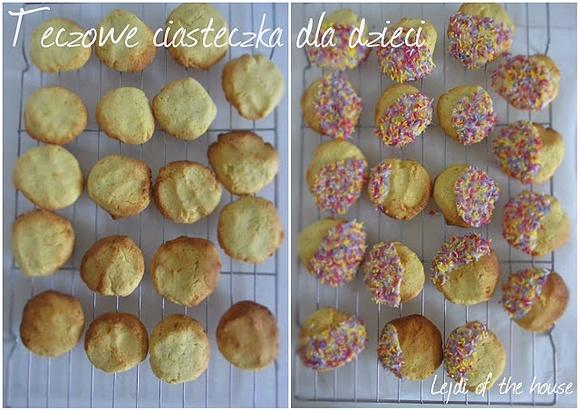 Tęczowe ciasteczka lekko pomarańczowe
