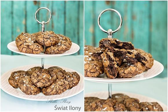 Ciasteczka brownie z solą morską i czekoladą