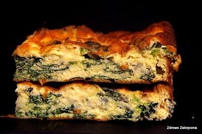 Frittata ze szpinakiem ricottą i serem pleśniowym