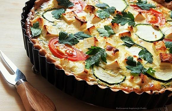 Tarta z warzywami i serem feta