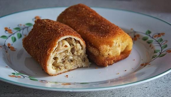 Krokiety z kapustą i pieczarkami