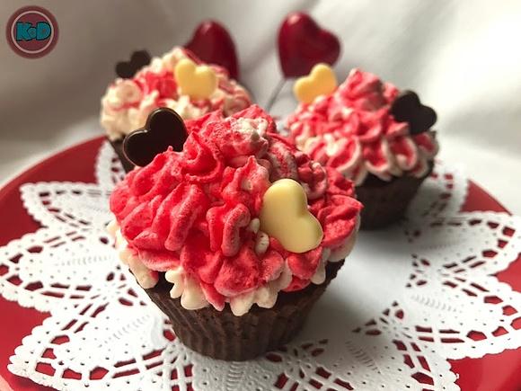 Muffinki z wiśniami na Walentynki