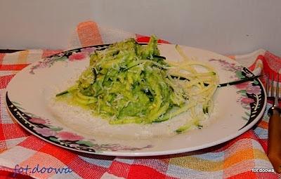 Cukiniowe spaghetti z pesto z awokado