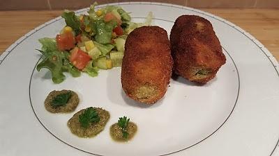 Krokiety szpinakowe z serem i panierką