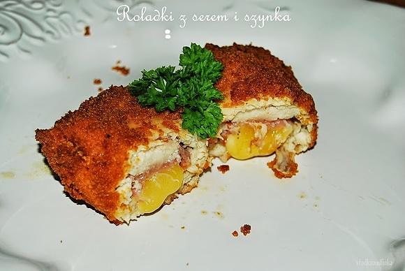 Roladki z kurczaka z serem cheddar i szynką szwarcwaldzką