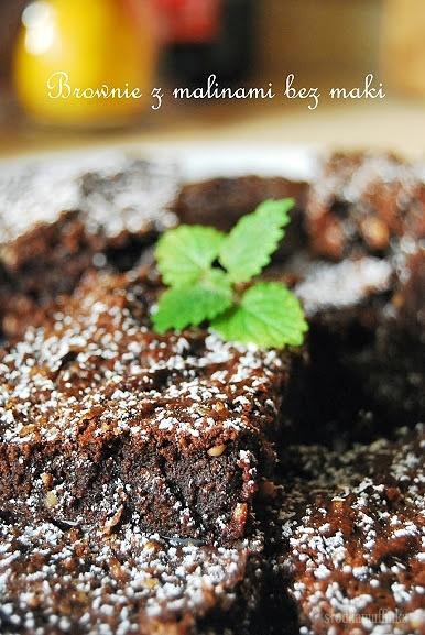 Brownie z malinami bez mąki glutenowej