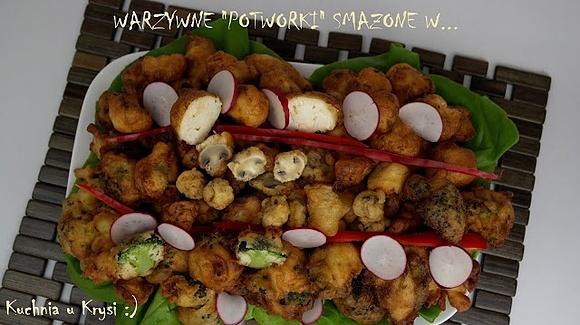 Warzywne potworki w cieście naleśnikowym smażone w głębokim tłuszczu