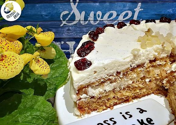 Pomarańczowe ciasto z odzysku z miąższu owocowego