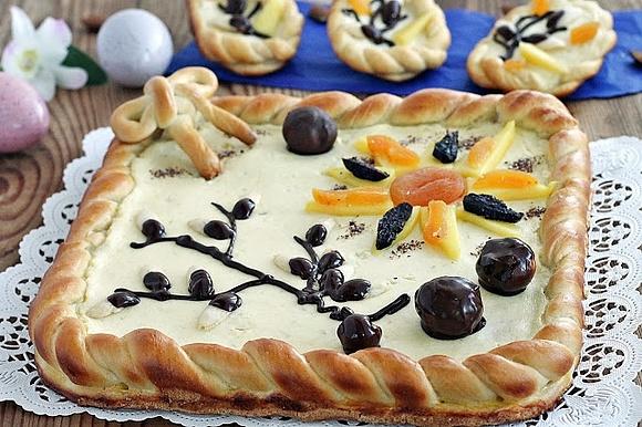 Mazurek serowy z mango