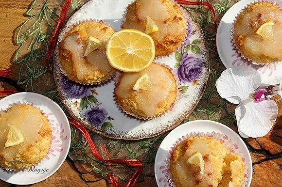 Kukurydziano-sojowe muffinki z lukrem cytrynowym bezglutenowe