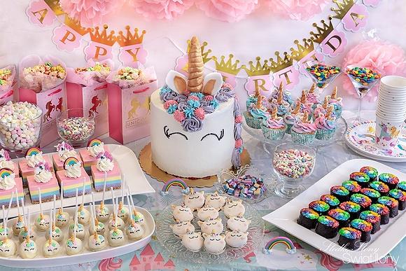 Przyjęcie urodzinowe w stylu unicorn dla dziewczynki