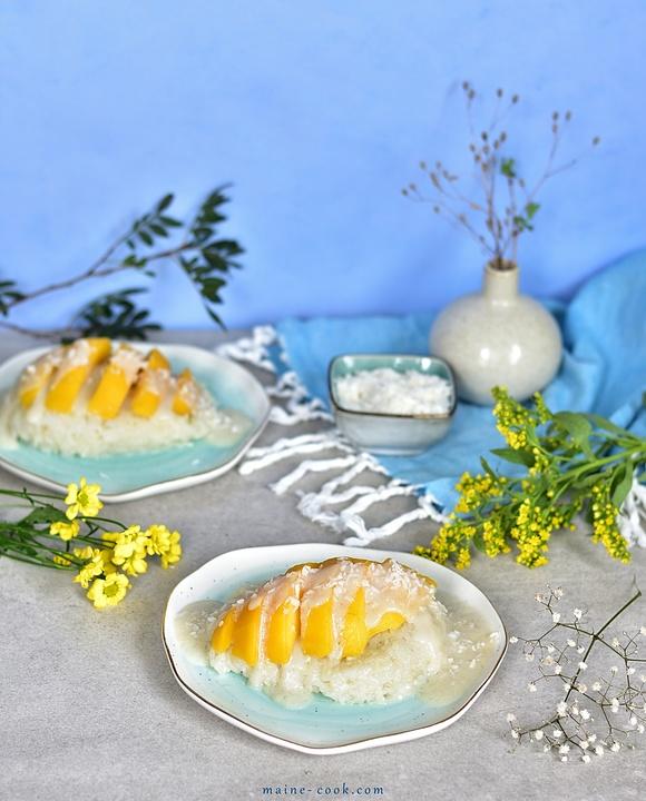 Tajski kokosowy ryż z mango - khao niao mamuang