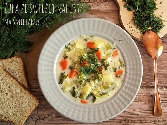Zupa ze świeżej kapusty na śmietanie kuchnia podkarpacka