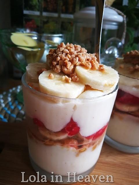 Bananowo-orzechowy deser z kaszki na lato