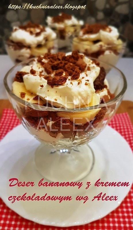 Deser bananowy z kremem czekoladowym