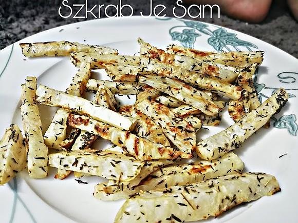 Pieczone frytki z selera
