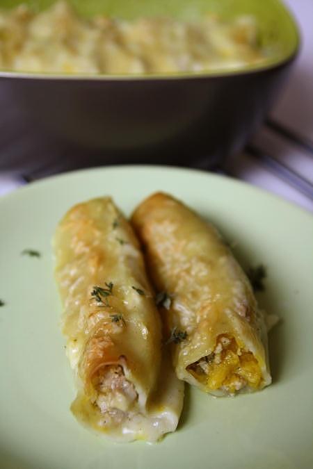 Cannelloni z dynią i kurczakiem