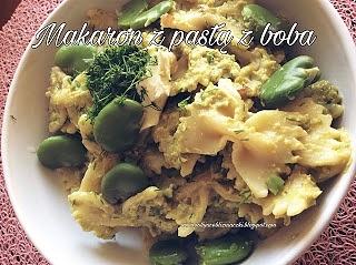 Makaron z pesto z bobu i mascarpone