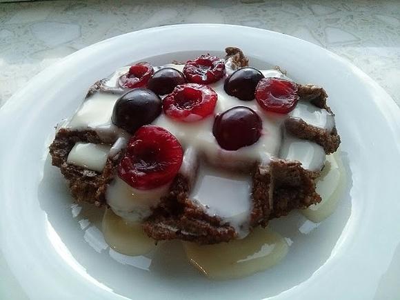 Gofry czekoladowe jaglano-ryżowe wegańskie bezglutenowe bez cukru bez mąki