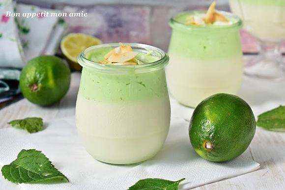 Kokosowa panna cotta z musem limonkowym
