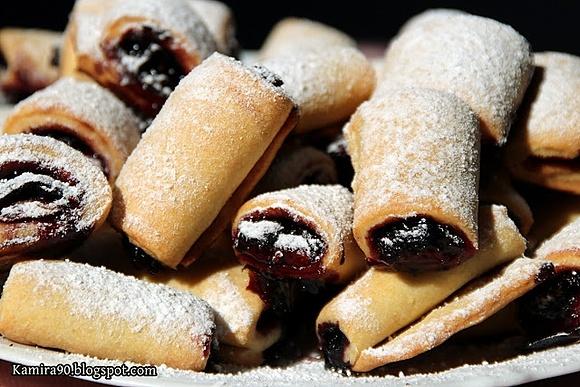 Maślane ciastka z dżemem ruloniki